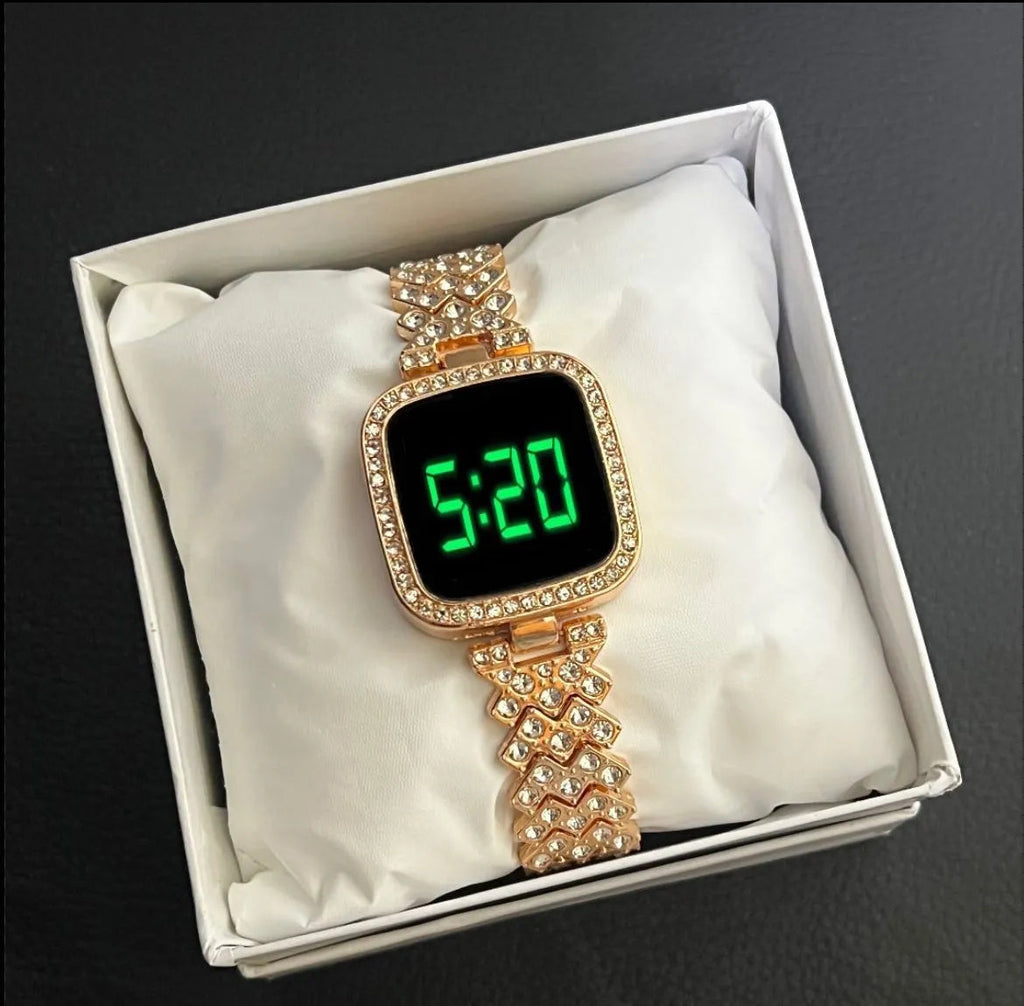 Ladies LED Stone Watch