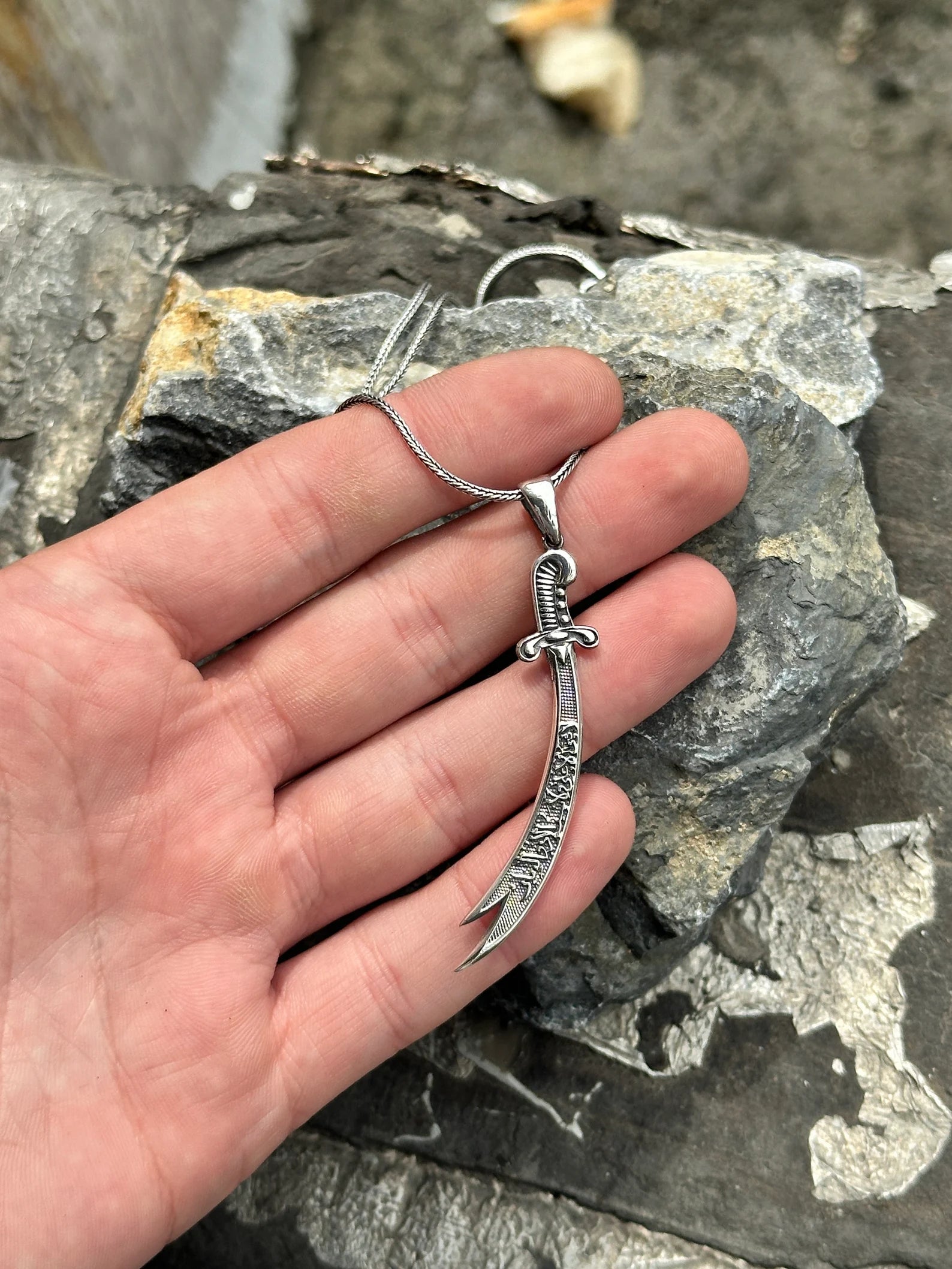 Silver Zulfiqar Necklace