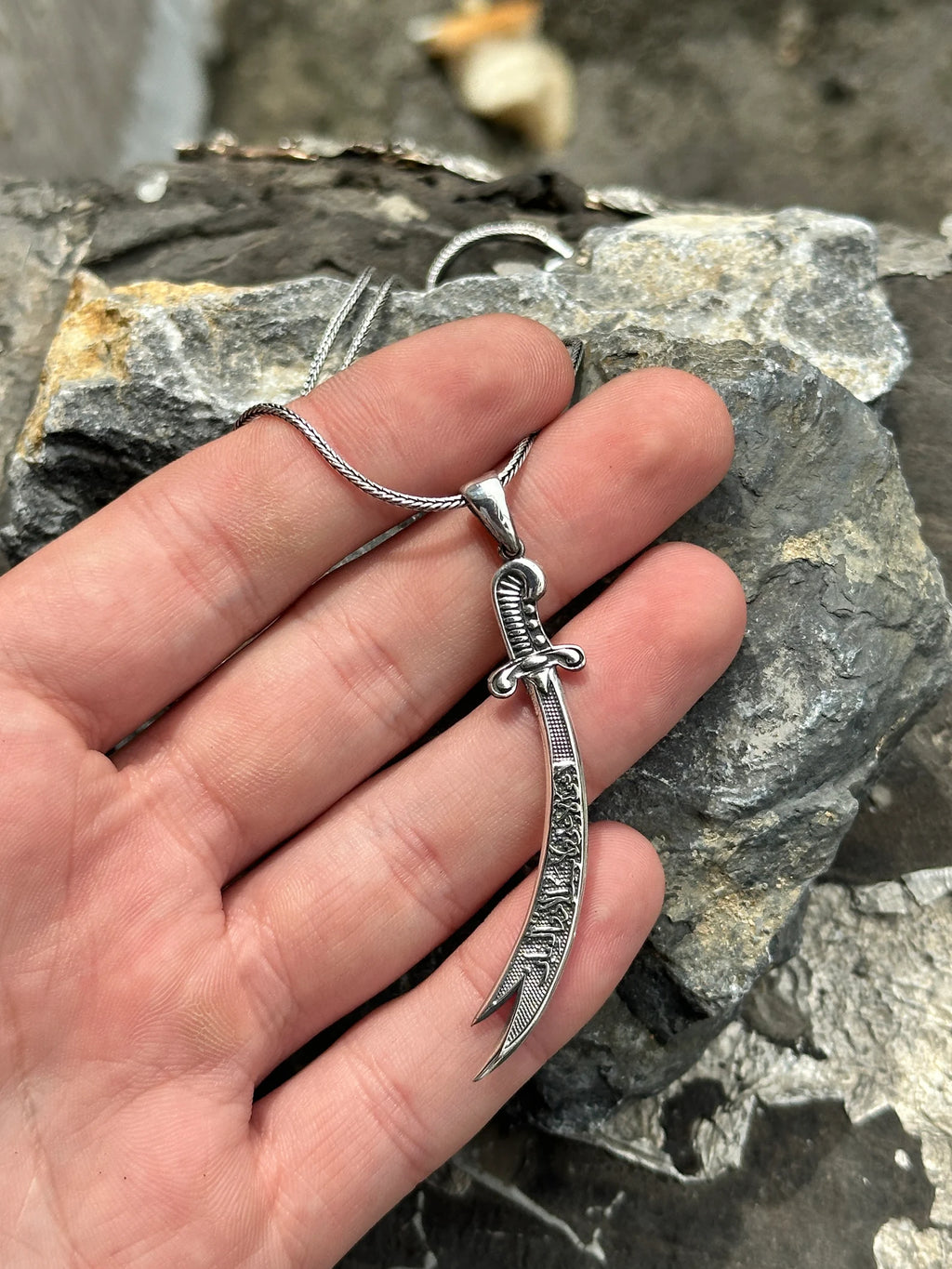 Silver Zulfiqar Necklace