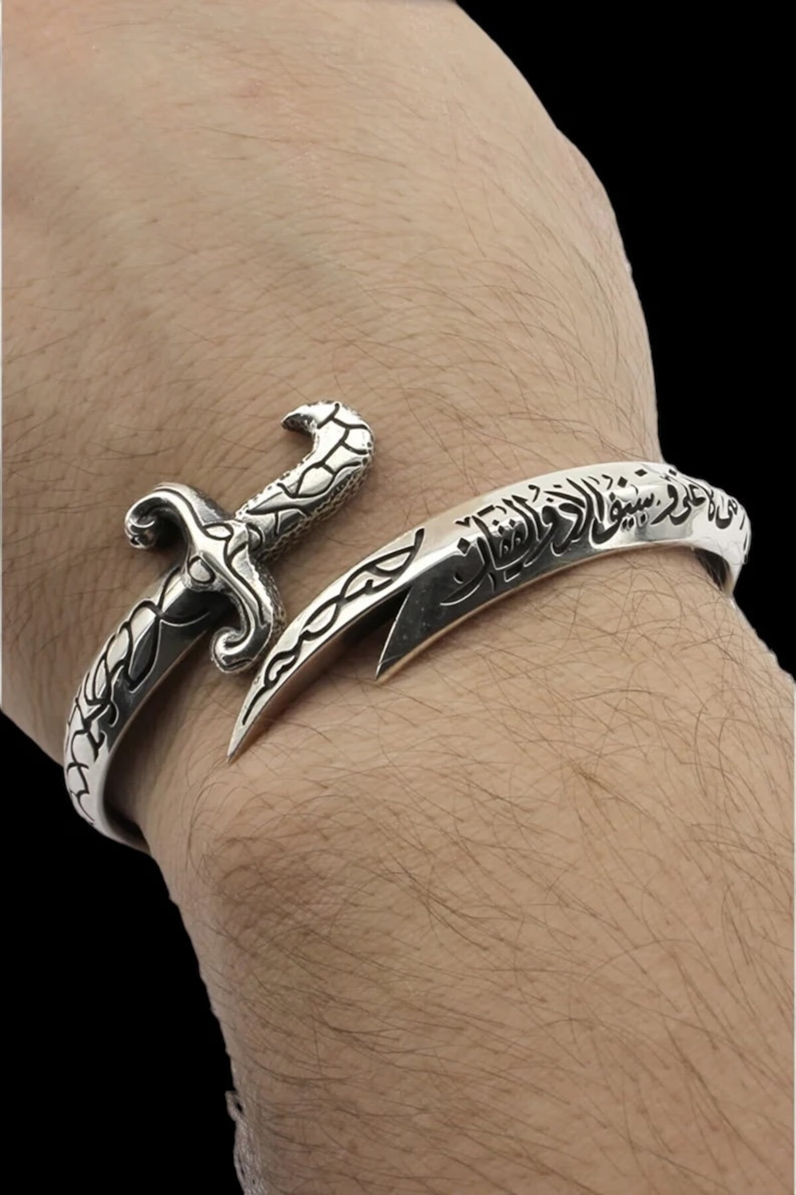 Silver Sword Bracelet: Handmade Zulfiqar Kara