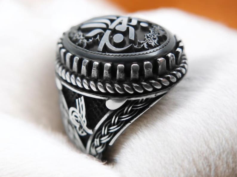 Islamic Ring: Ya Babul Hawaij Hematite Gem