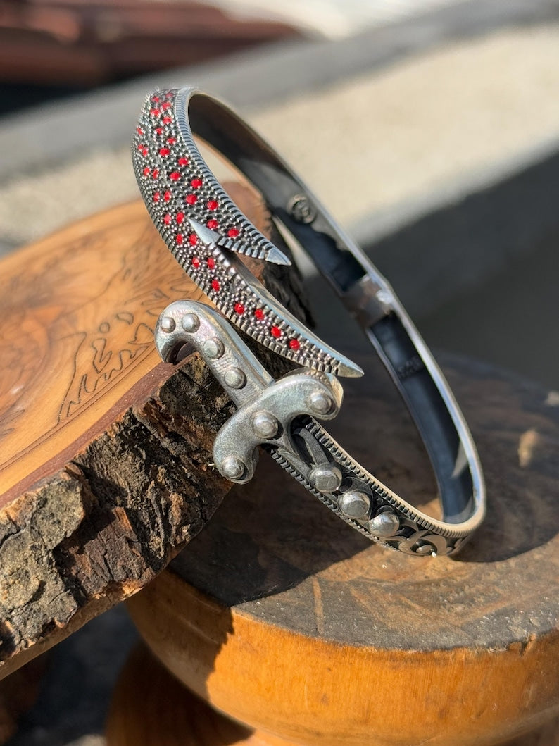 Mens Ruby Stone Zulfiqar Bracelet