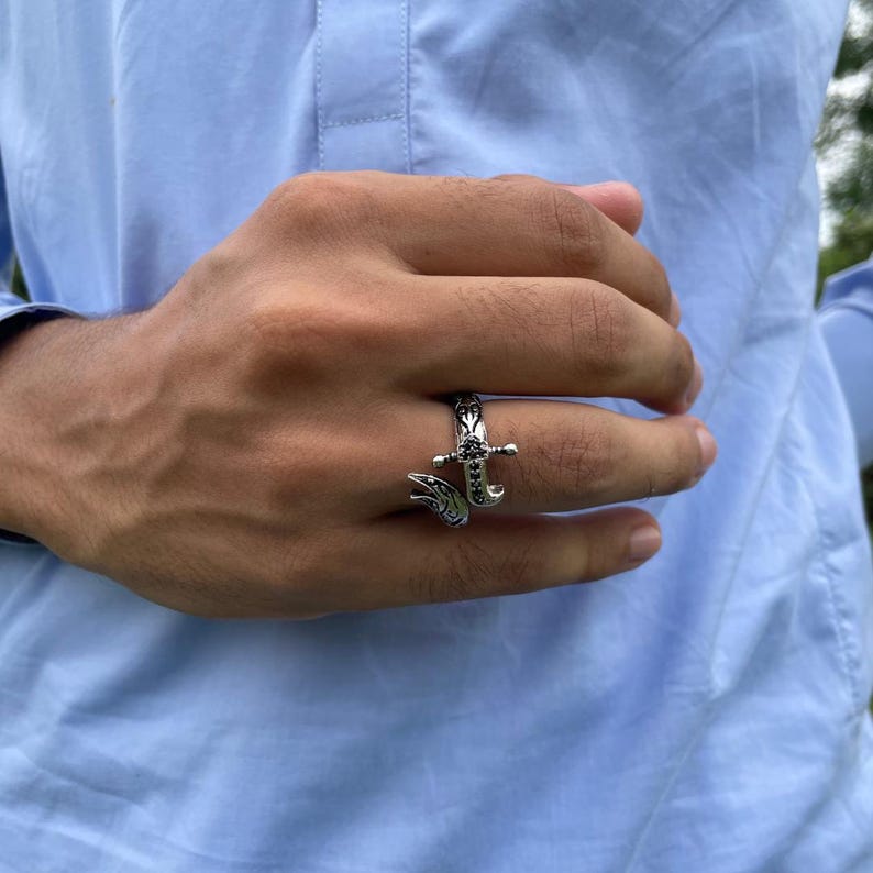 Hz. Ali's Zulfiqar Ring, Ali Sword Ring, Adjustable