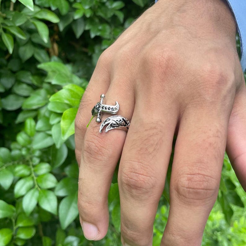 Hz. Ali's Zulfiqar Ring, Ali Sword Ring, Adjustable
